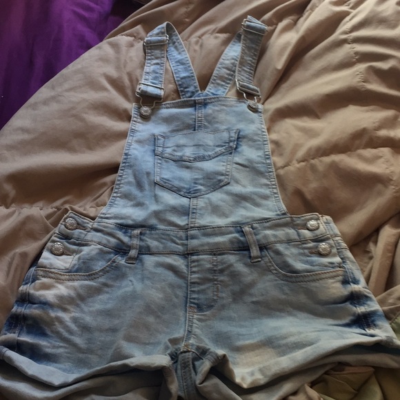 Light denim short overalls - Picture 1 of 4